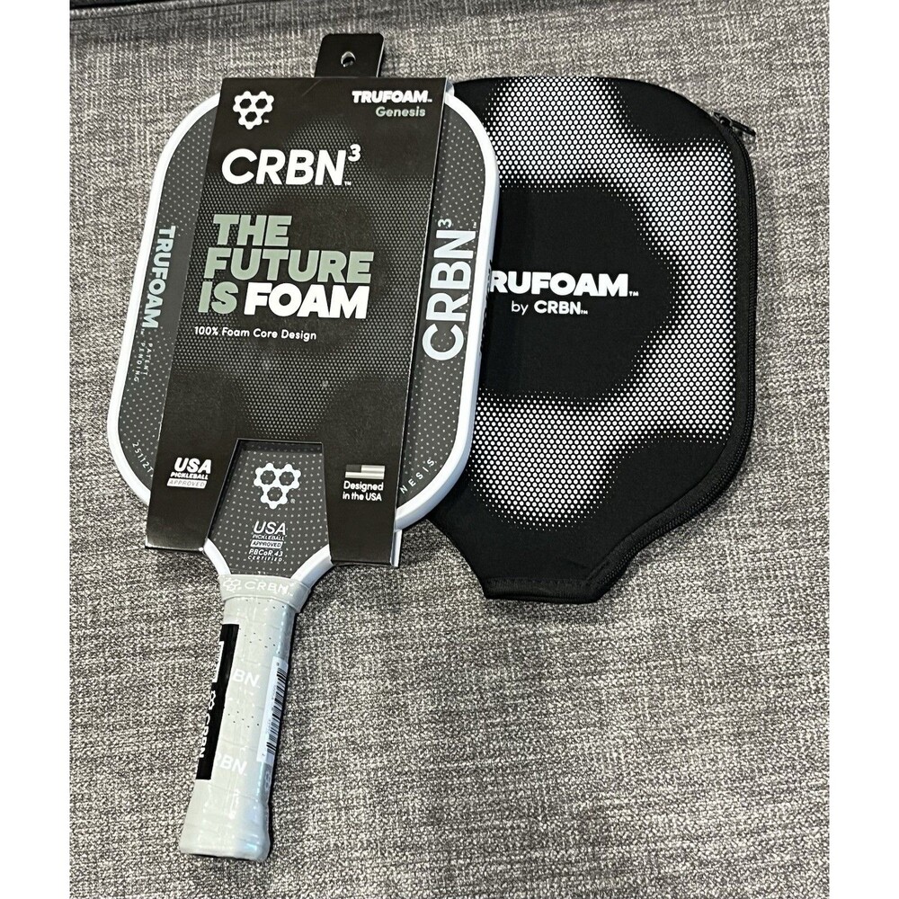 NEW CRBN3 Trufoam Genesis 3 Pickleball Paddle Elongated 14 mm With Cover